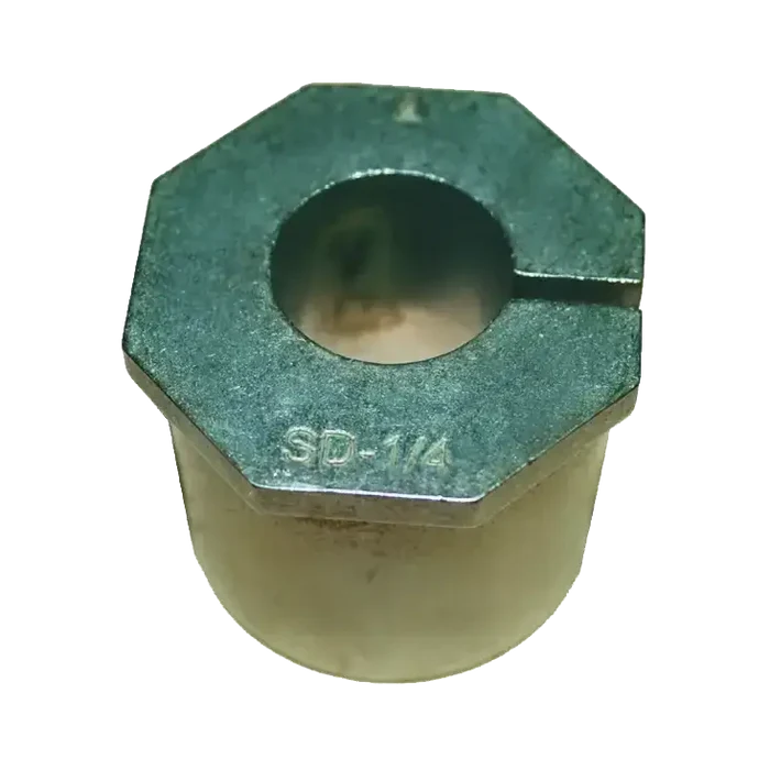 Hexagonal metal bushing with cylindrical insert for Ford Super Duty F250/350 trucks