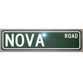 Nova Road Metal Street Sign 6x24 - Unique Garage Art for Auto Enthusiasts and Man Caves