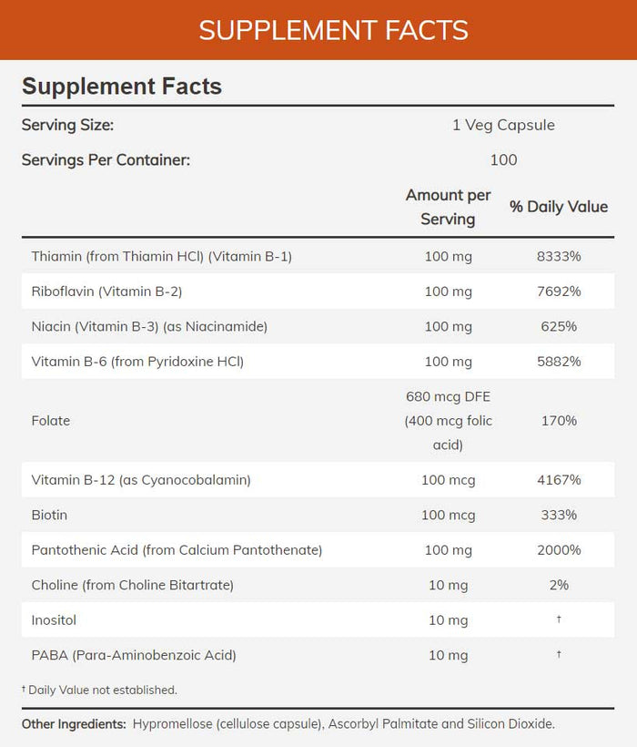 NOW B-100 Caps Ingredients