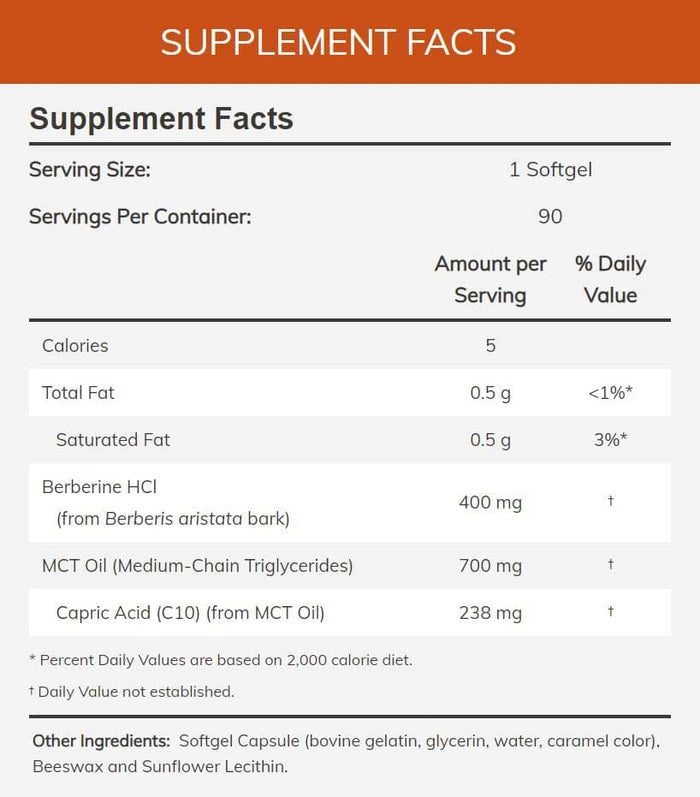 NOW Berberine Glucose Support Ingredients