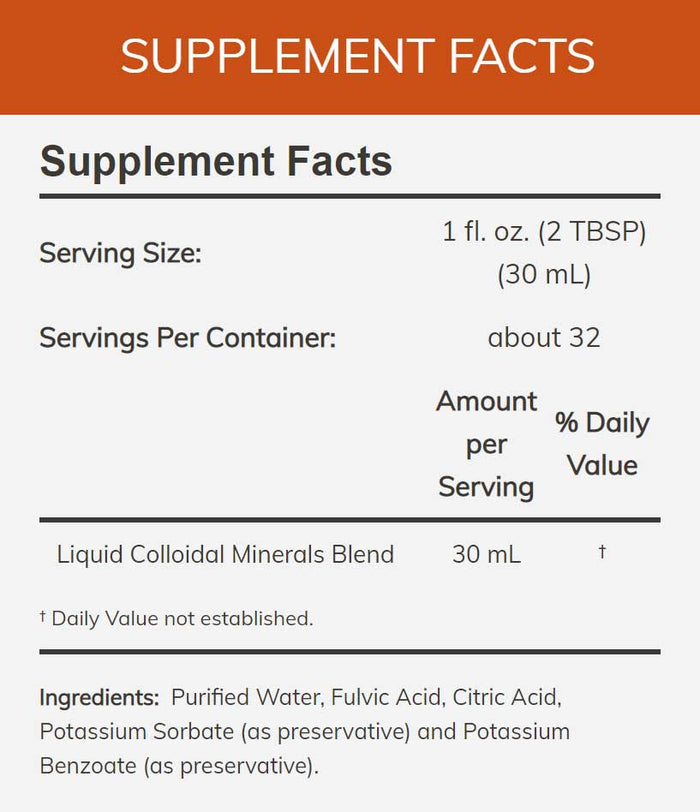 NOW Colloidal Minerals Ingredients