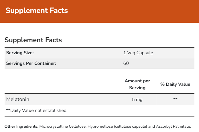 NOW Melatonin 5 mg