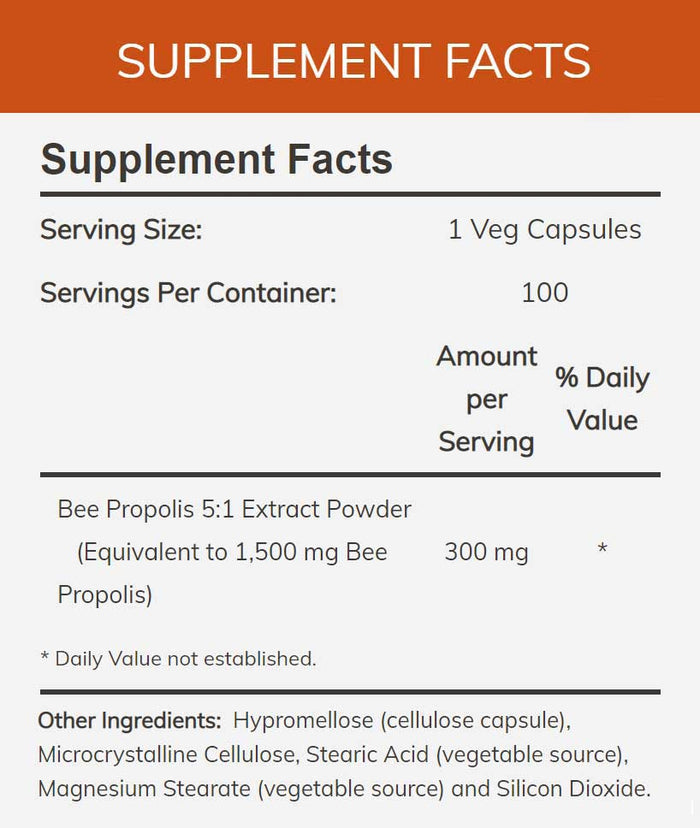 NOW Propolis 1500 Ingredients