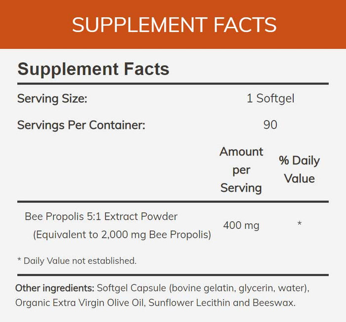 NOW Propolis 2000 Ingredients