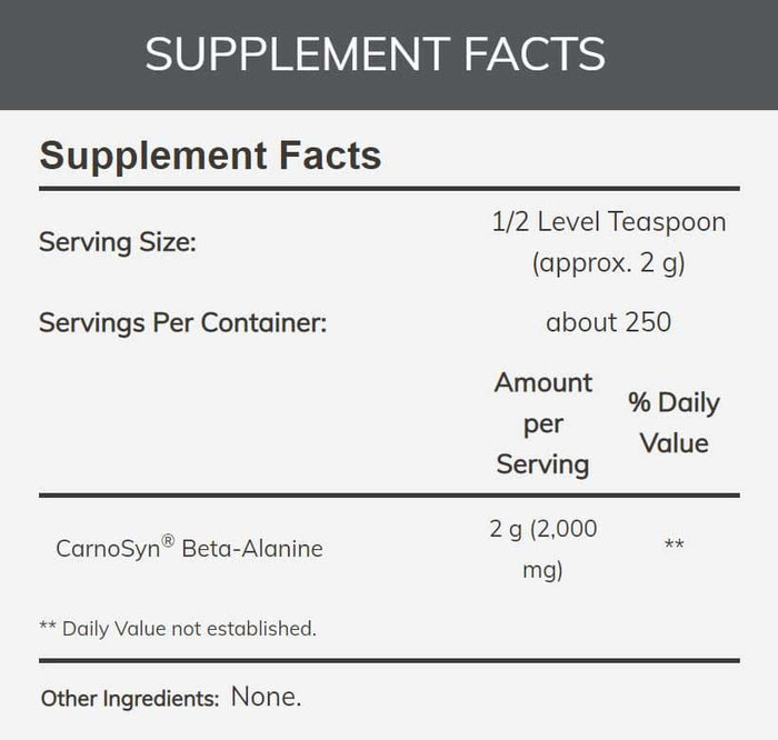 NOW Sports Beta-Alanine Powder Ingredients