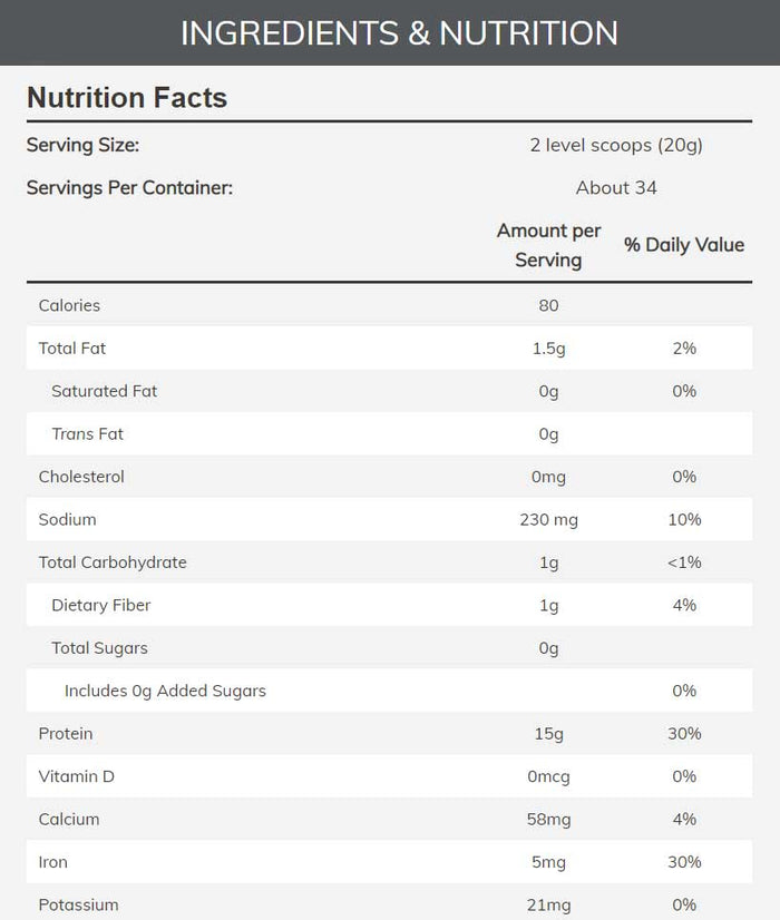 NOW Sports Organic Pea Protein Ingredients
