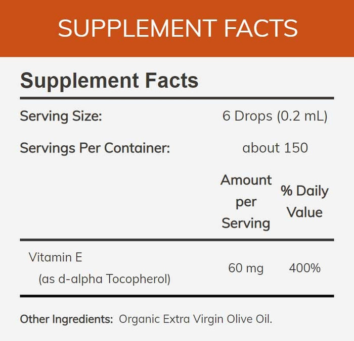 NOW Vitamin E Liquid Ingredients