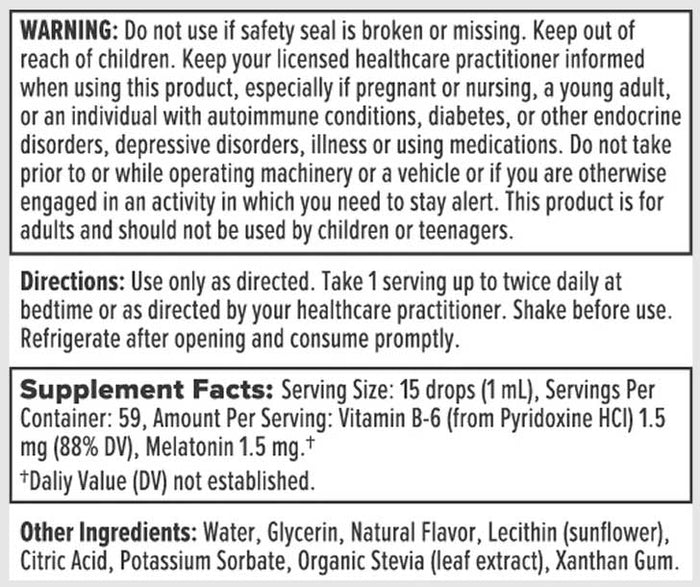 Nutra BioGenesis Liposomal Melatonin Ingrdients