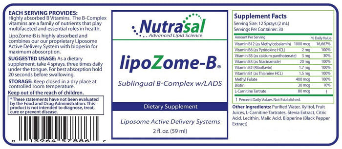 Nutrasal LipoZome-B Complex w/LADS Ingredients
