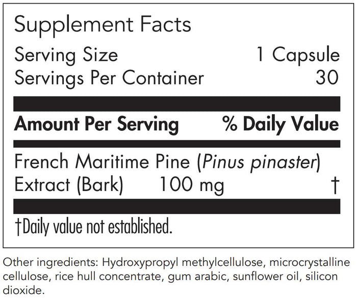 Nutricology Pycnogenol® 100 Ingredients