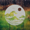 Ocean Waves Frosted Privacy Film - Etched Glass Decal Shower Door Bathroom Office Window