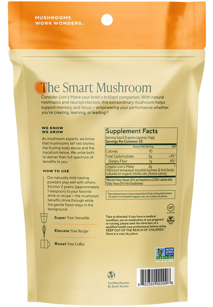 Om Mushroom Superfood Lion's Mane Powder Ingredients