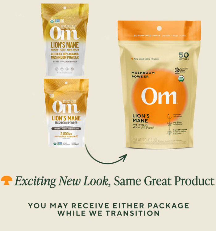 Om Mushroom Superfood Lion's Mane Powder New Look