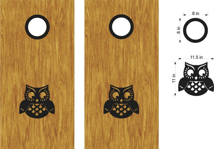 Owl Vinyl Decal Sticker for Cornhole Boards - Fun Animal Design Sticker Chef