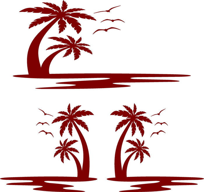 Palm Tree Birds Sunset Golf Cart Dune Buggy Side by Side ATV Decals Stickers