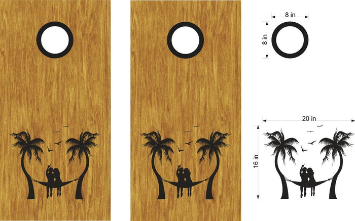 beach lake life cornhole decals