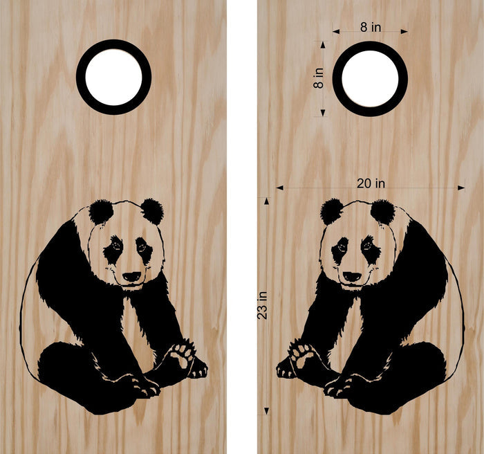 Panda Bear Cornhole Board Decals - Fun Bean Bag Toss Stickers for Customizable Game Boards
