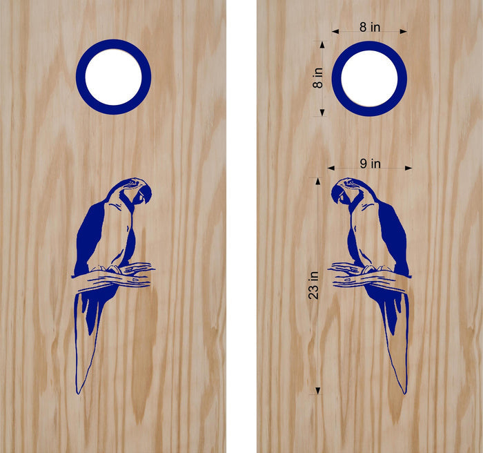 Parrot-Themed Cornhole Board Decals for Bean Bag Toss Game