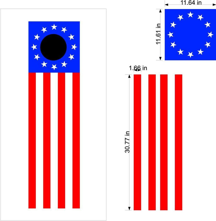 Patriotic USA Cornhole Board Decals - American Flag Stickers for Customization Sticker Chef