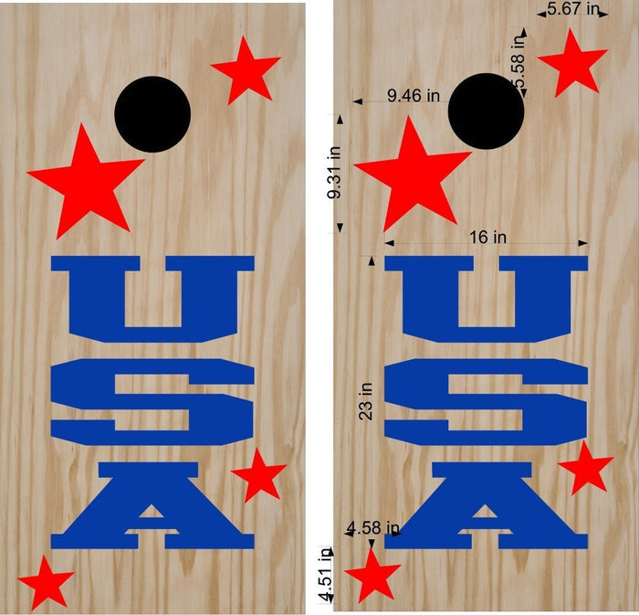 Patriotic USA Flag Cornhole Board Decals - Durable Stickers for Outdoor Fun Sticker Chef