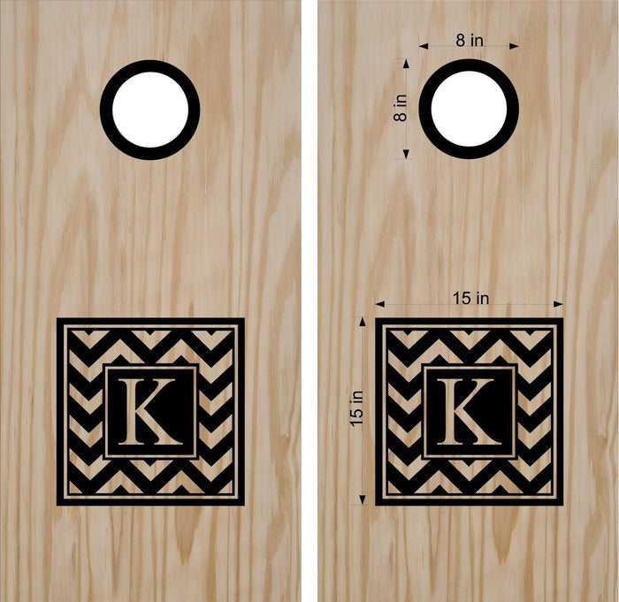 Personalized Family Name Monogram Decal for Cornhole Game - Custom Bean Bag Toss Sticker