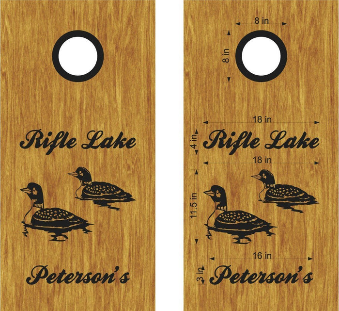 Personalized Family Name Vinyl Decal for Loons Lake Cornhole Boards Sticker Chef