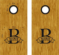 Personalized Monogram Family Name Vinyl Decal for Cornhole Boards