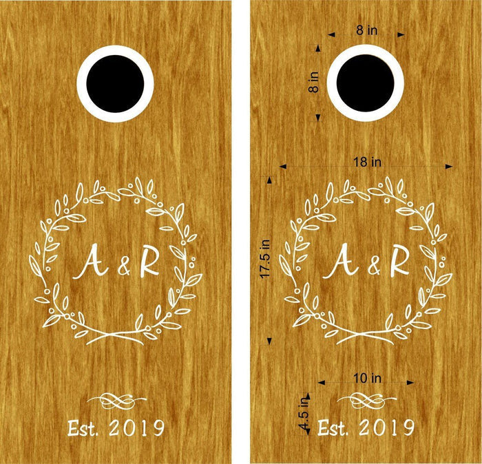 Personalized Wedding Cornhole Decals with Monogram Sticker for Custom Decor