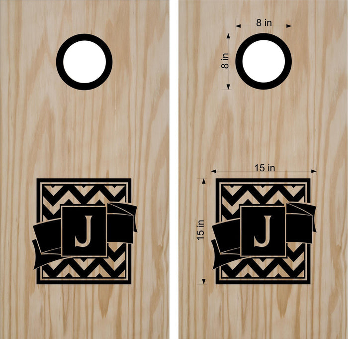Personalized Wedding Family Name Monogram Decal for Cornhole Bean Bag Toss