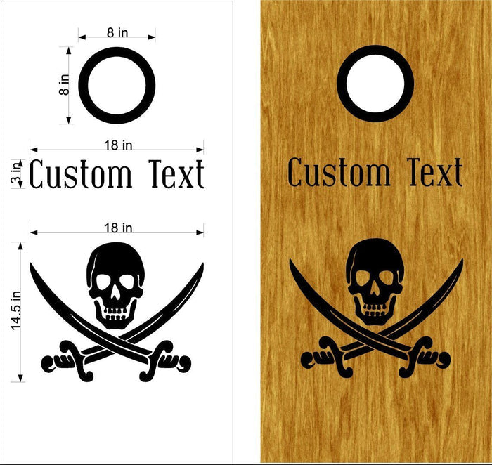 Pirate Jolly Roger Cornhole Board Vinyl Decal Sticker Sticker Chef