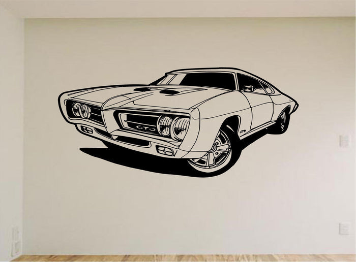 Pontiac GTO Wall Decal - Classic Car Auto Stickers Man Cave Boys Room Décor