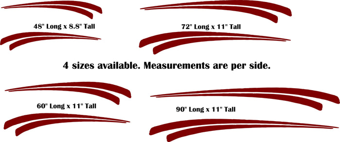 Pontoon Boat Stripe Decals for RV and Motor Home Replacement - TSW16 Set RV Vinyl Decal – Outdoor Rated