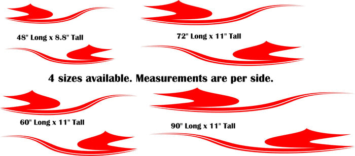 Pontoon Boat Stripe Decals for RVs  Trailers - Durable Motor Home Replacement Decals TSW11 Set Scenic Decal for RVs & Campers