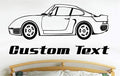 Porsche 911 Racing Car Wall Decal - Sports Car Graphics Man Cave Boys Room Décor