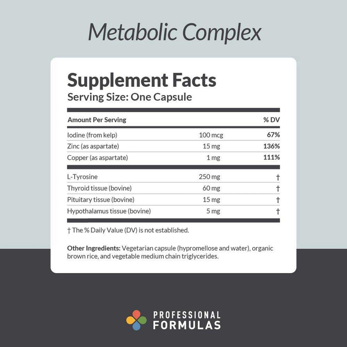 Professional Formulas Metabolic Complex Ingredients