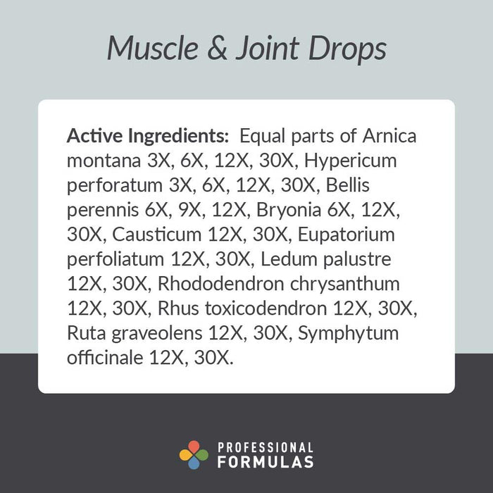Professional Formulas Muscle and Joint Drops Ingredients