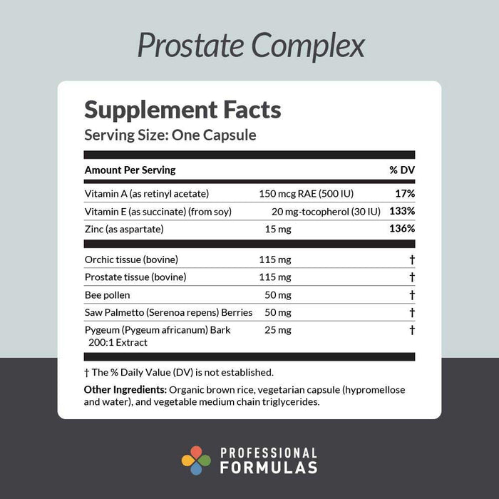 Professional Formulas Prostate Complex Ingredients