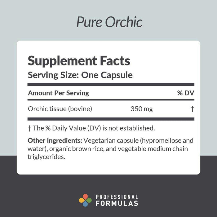 Professional Formulas Pure Orchic Ingredients
