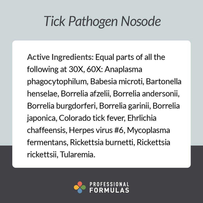 Professional Formulas Tick Pathogen Nosode Ingredients
