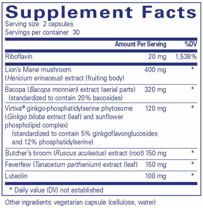 Pure Encapsulations Brain Reset Ingredients
