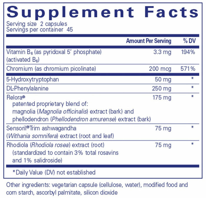 Pure Encapsulations CarbCrave Complex Ingredients