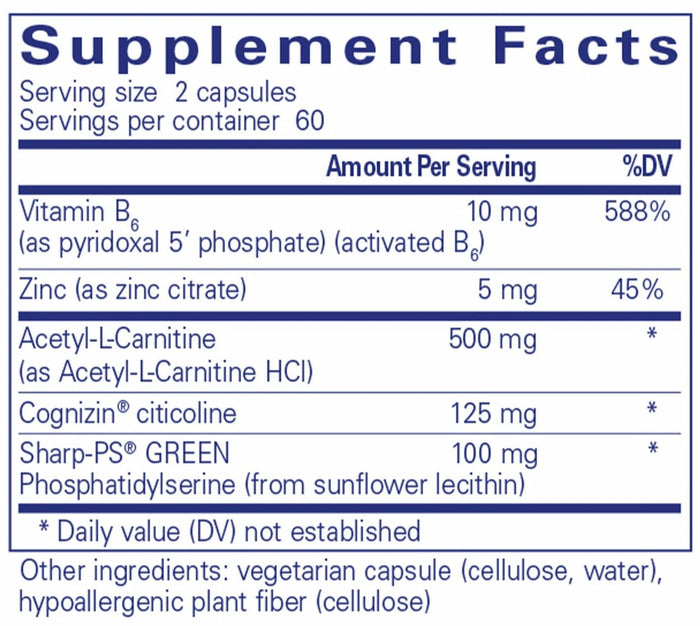 Pure Encapsulations CogniPhos Ingredients