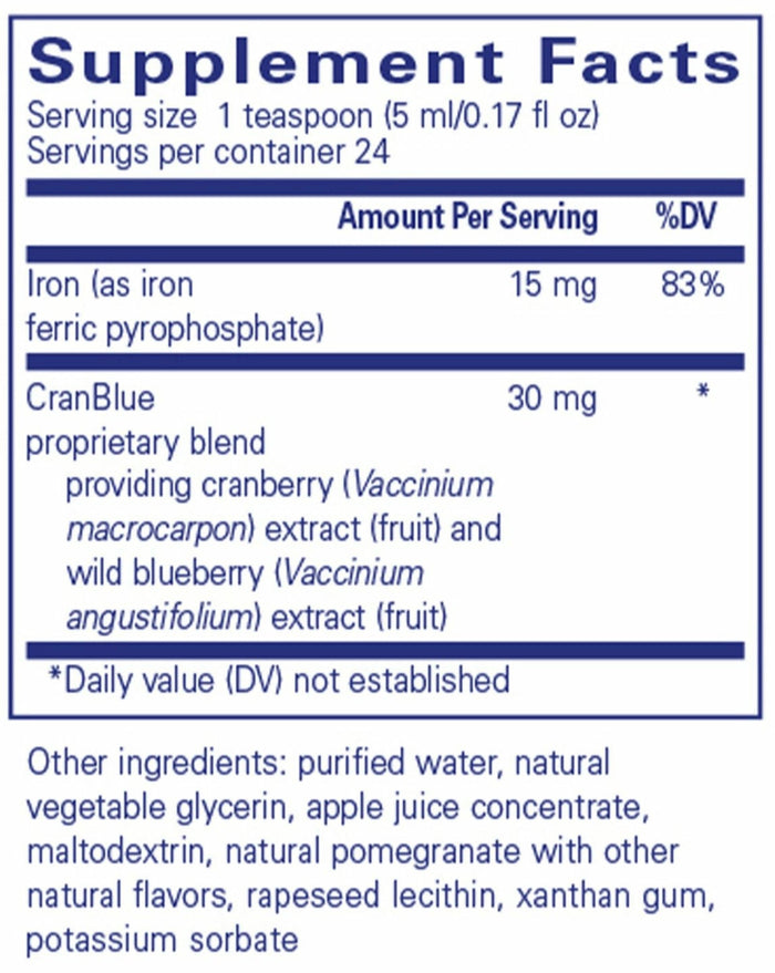 Pure Encapsulations Iron Liquid Ingredients