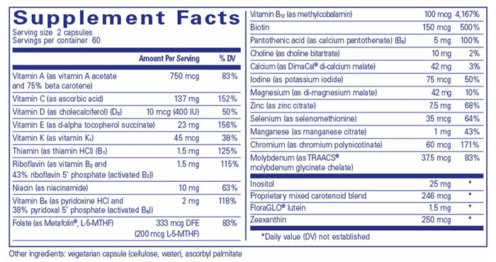 Pure Encapsulations Junior Nutrients Ingredients