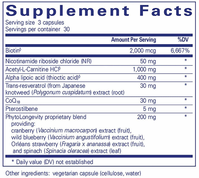Pure Encapsulations RevitalAge Ultra Ingredients