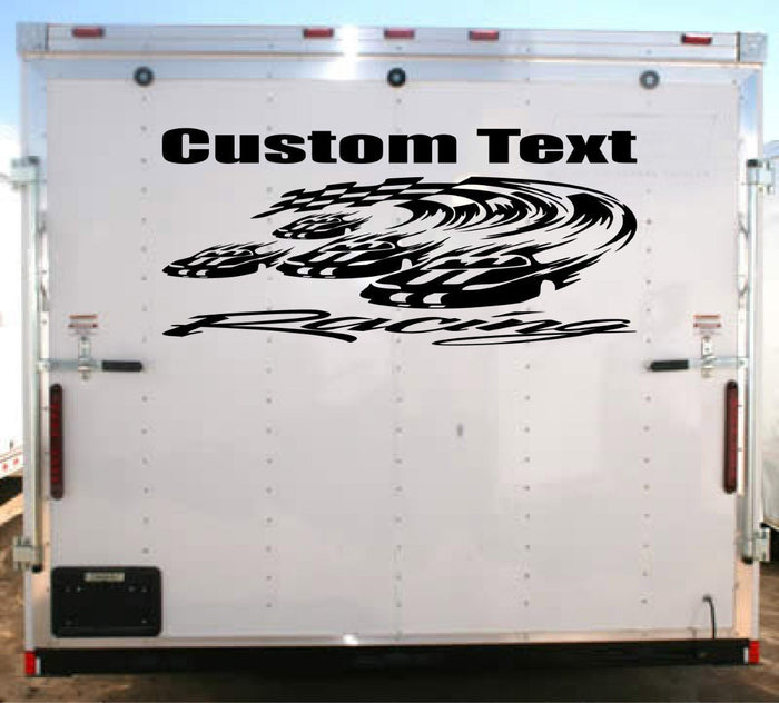 Racing Team Name Trailer Decal Vinyl Sticker Custom Text Trailer Sticker YT212 Sticker Chef
