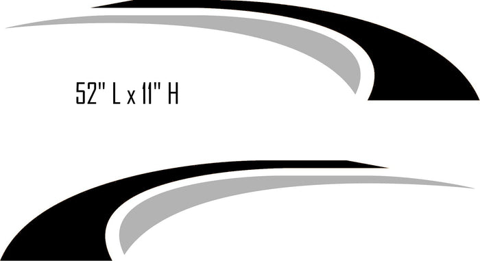 Replacement Camper Decals for Pontoon Boat  RV - SW14 Swoosh Design