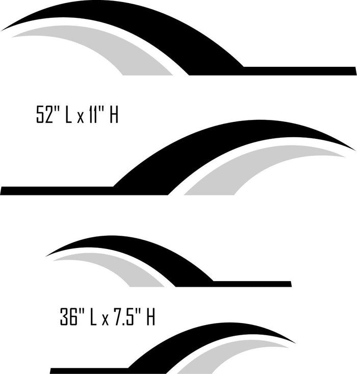 Replacement Camper Decals for Pontoon Boats - Swoosh Swish SW12 Design