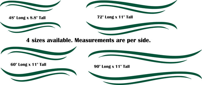 Replacement Decals for Pontoon Boat RV  Camping Trailers - TSW03 Stripe Set Scenic Decal for RVs & Campers