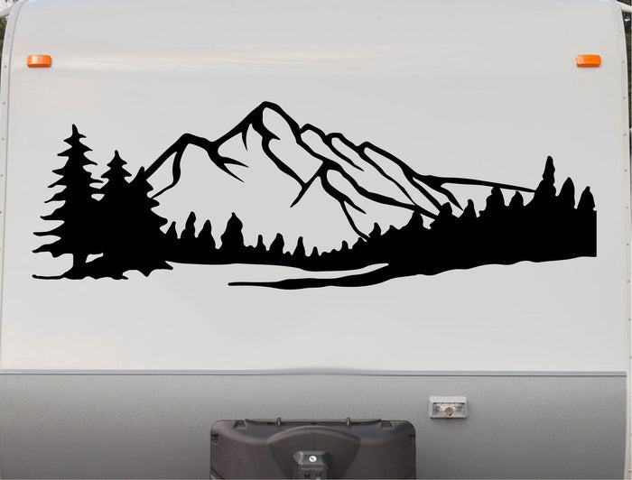 Rocky Mountain Peak Camper Motorhome Decal - RV Trailer Sticker CT06